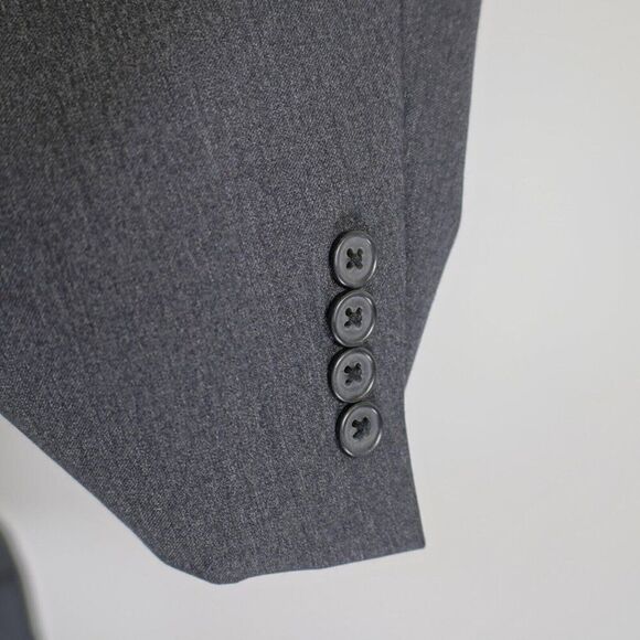 Hart Schaffner‎ Marx Gold Trumpeter Nordstrom Gray Wool 2 Button Blazer 44R - Picture 3 of 12